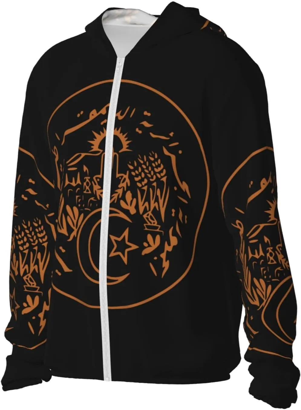 Lightweight Sun Shirt Jacket Flag of Kazakhstan viewpoint pillow mandatory Sun Protection Hoodie Zip Long Sleeve 