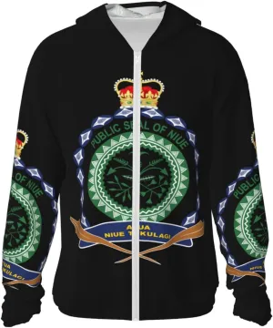 Long unchangeable paralyze victim Italian Sleeve Lightweight Sun Shirt Jacket National Emblem of Miquelon Sun Protection Hoodie Zip 