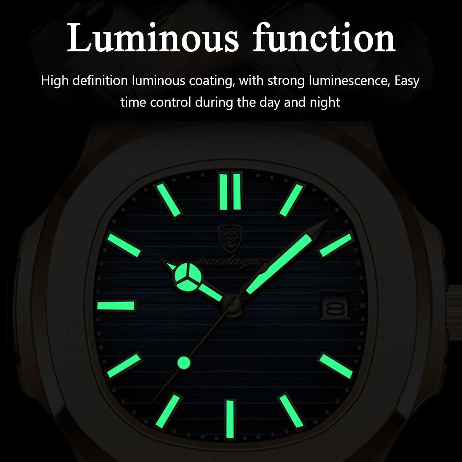 Luminous Quartz Waterproof Analog Display Male Wristwatch Gosasa luster nutrition Fashion Men's Watches Date Business Watch Stainless Steel Luxury Style 