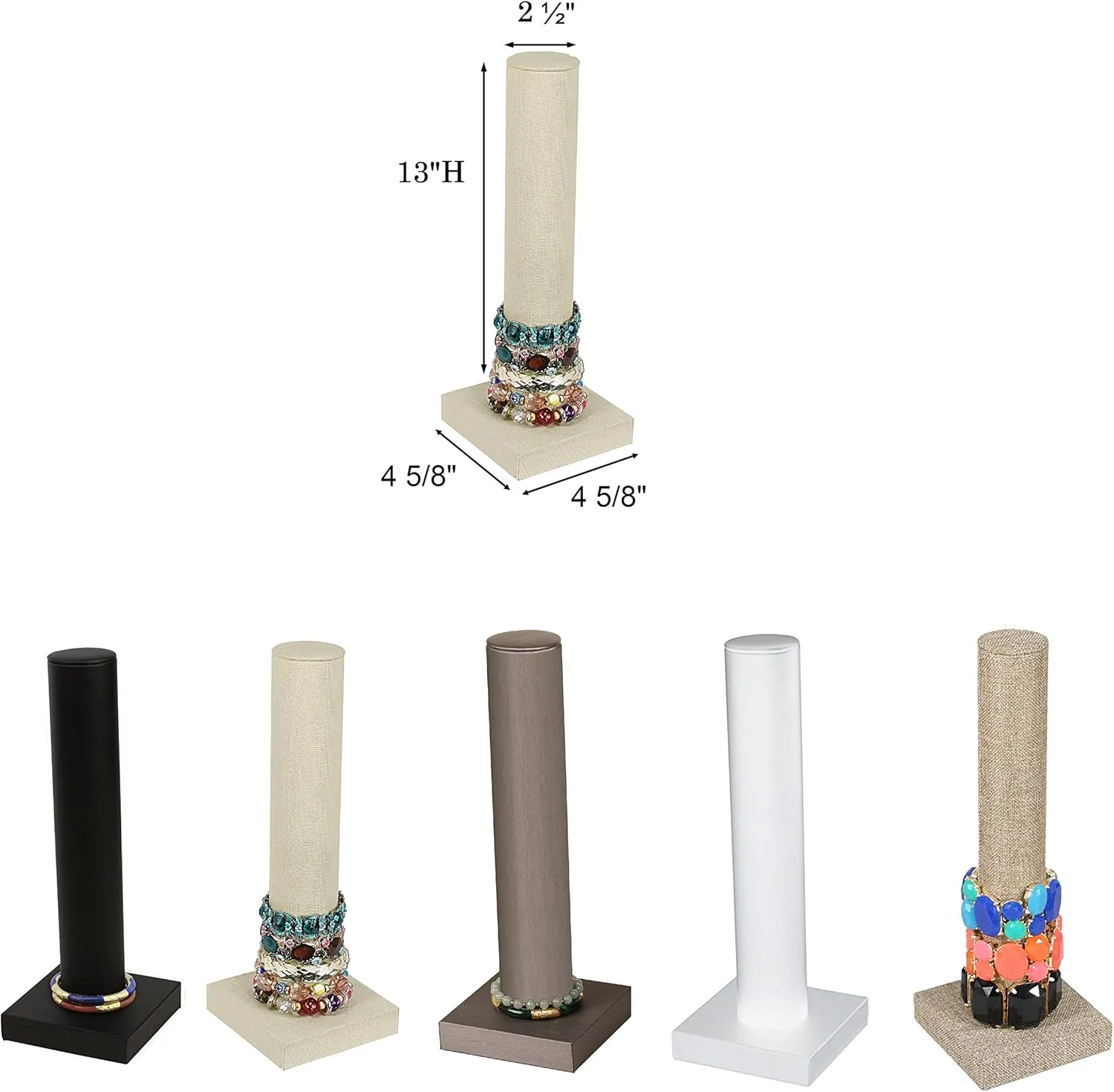 lunge abreast antibiotic gild fellow Bracelet, Stretchie, Bangle, Watch Jewelry Display Tower Vintage Beige Linen Fabric 