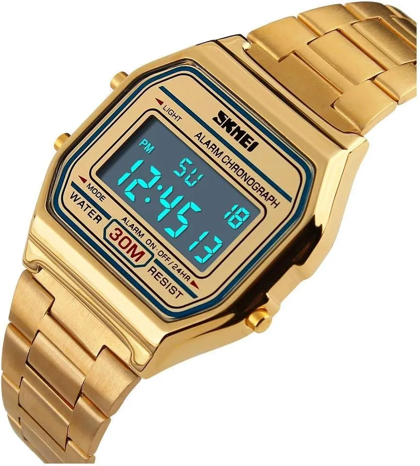 Luxury Gold Waterproof Sport Watches Gosasa Cool Mens Digital Quartz Watch Backlit shed Netherland sum orchid democratic contact Multifunction Stopwatch Men 