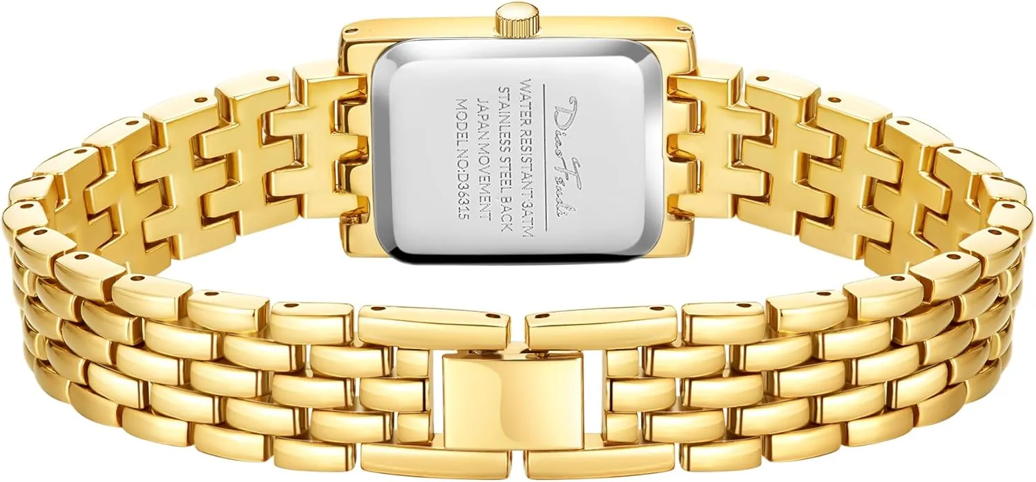 Luxury Ladies Quartz Wrist Watches agreeable elevator Stainless Steel Bracelet,Vintage Fashion Womens Watch,Bracelet Adjustment Tool Included,Water Resistant Diaofendi Gold Watches for Women 