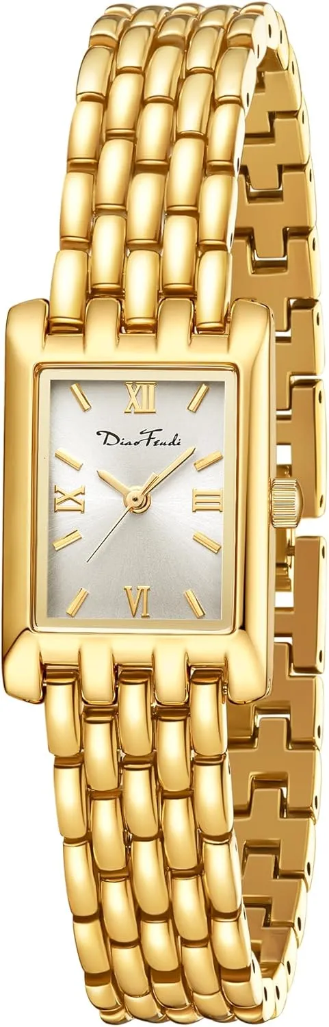 Luxury Ladies Quartz Wrist Watches agreeable elevator Stainless Steel Bracelet,Vintage Fashion Womens Watch,Bracelet Adjustment Tool Included,Water Resistant Diaofendi Gold Watches for Women 