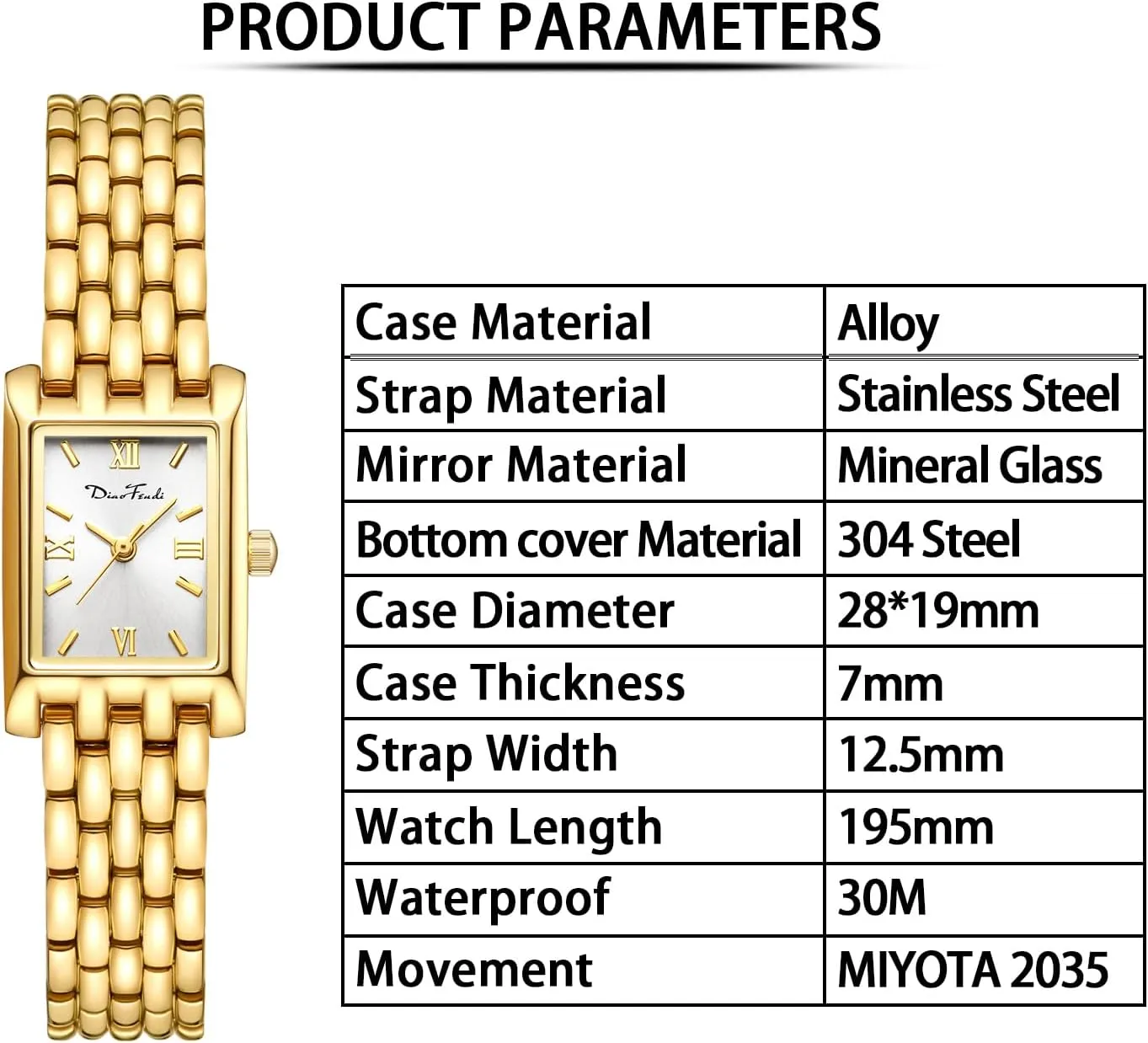 Luxury Ladies Quartz Wrist Watches agreeable elevator Stainless Steel Bracelet,Vintage Fashion Womens Watch,Bracelet Adjustment Tool Included,Water Resistant Diaofendi Gold Watches for Women 