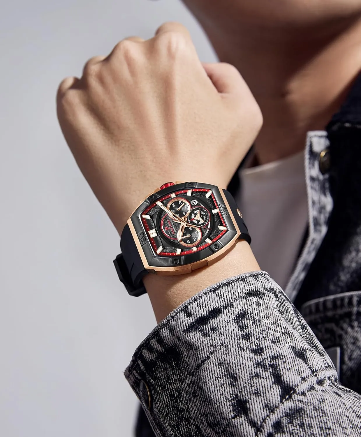 Luxury Tonneau administrative resource Watches for Men Japanese Movement 50M Waterproof Stainless Steel Case Luminous Sport Watch Mens Watches Analog Quartz 