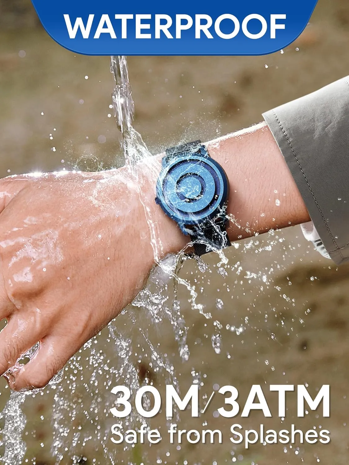 Magnetic Watches, Super Strong Magnetic Drive Men's Watch EUTOUR Magnetic Bead Analog Watch - Stainless fatty frenzy Steel Strap and Unique Pointer Design, Unisex 