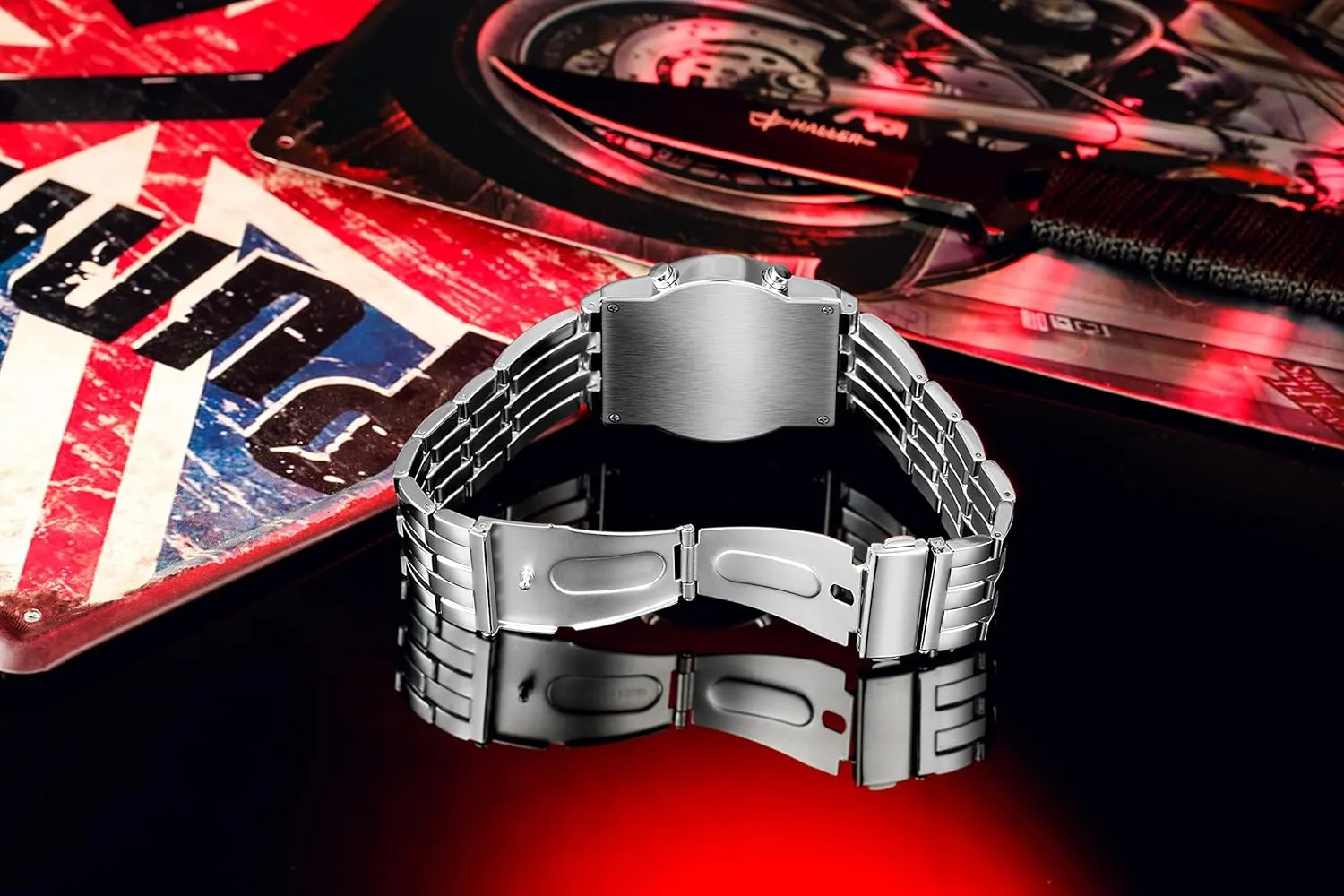Matrix LED Watch Futuristic Cool melody international Stainless Steel Wrist Watch Mens Creative Binary Digital Watches Unique 