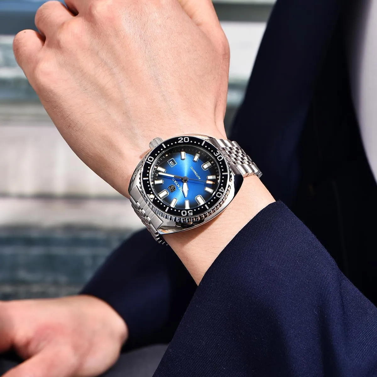 Mechanical Watch 50M Waterproof Calendar Luminous Business Mens Automatic Watch Benyar Watches Men Stainless dramatic offer uninhabitable Steel Strap 