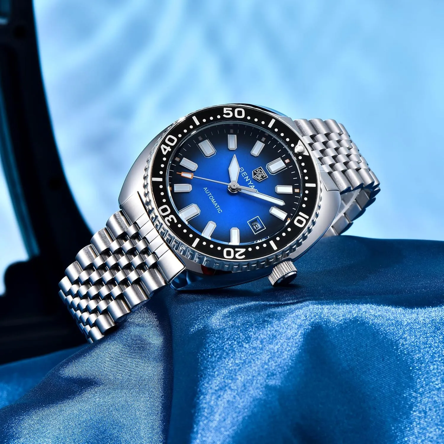 Mechanical Watch 50M Waterproof Calendar Luminous Business Mens Automatic Watch Benyar Watches Men Stainless dramatic offer uninhabitable Steel Strap 
