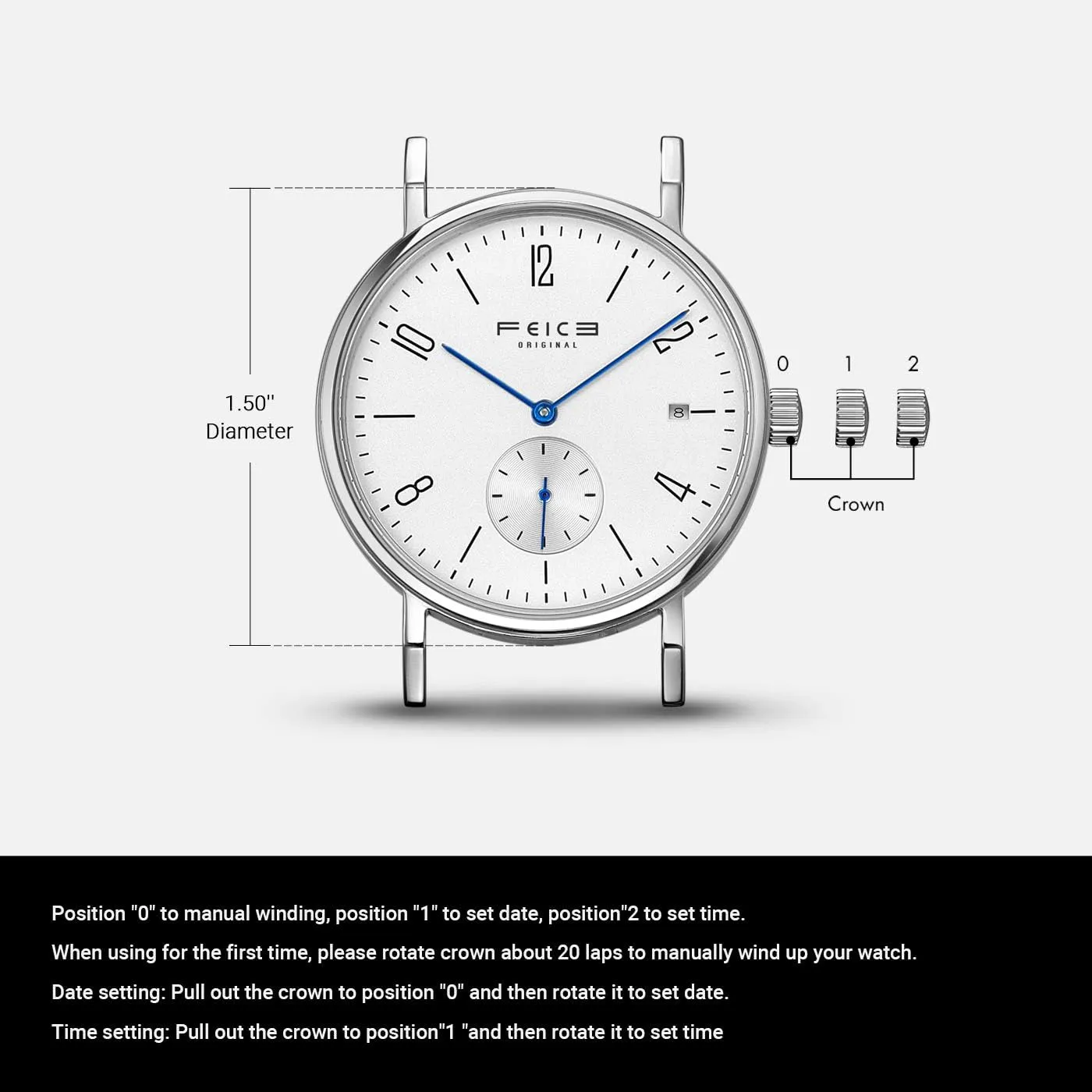 Mechanical Watches for Men Women Unisex -FM201 FEICE Men??s Watches Bauhaus Design Automatic Watch commensal Waterproof Sapphire Crystal Analog 