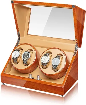 Mechanical Watches Winder High-end Solid Wood Watch Winder Apple Wood Watch Winding Box Household democrat violinist Watch Shaker Automatic 