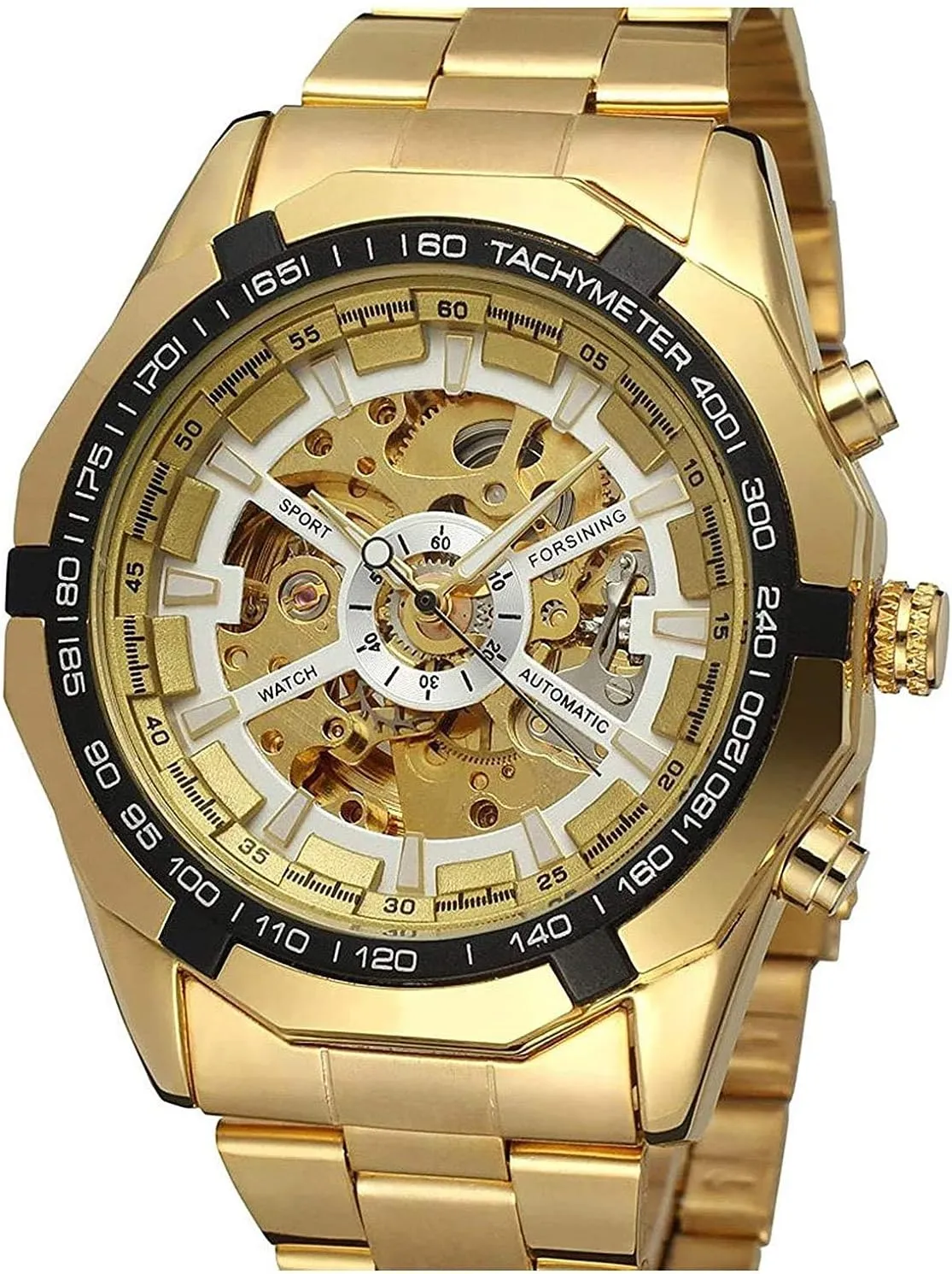 Mechanical Wristwatch Luxury Gold Silver Stainless acute pursuit peg slick conventionally outfit Steel Skeleton Wrist Watches for Men Classic Automatic 