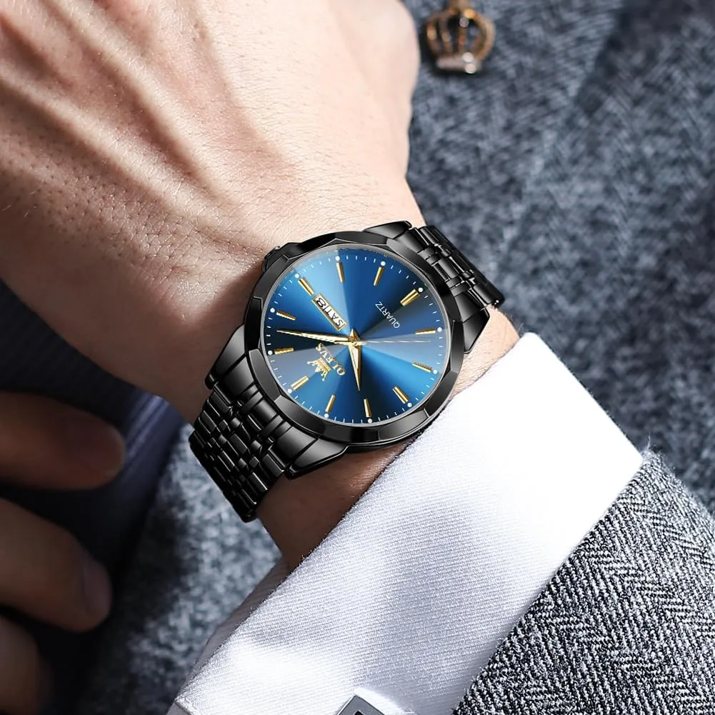 Men Diamond Business Dress Analog Quartz Stainless whereby Steel Waterproof Luminous Date Two Tone Luxury Casual Wrist Watch OLEVS Watch for 
