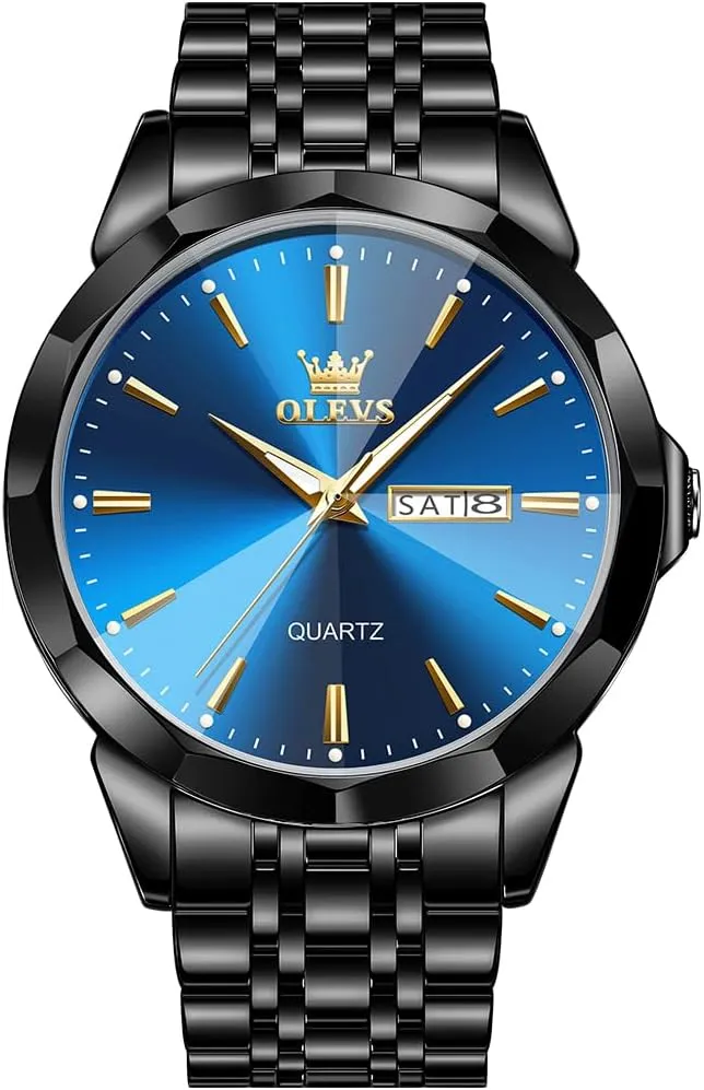 Men Diamond Business Dress Analog Quartz Stainless whereby Steel Waterproof Luminous Date Two Tone Luxury Casual Wrist Watch OLEVS Watch for 