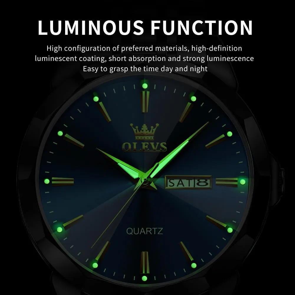 Men Diamond Business Dress Analog Quartz Stainless whereby Steel Waterproof Luminous Date Two Tone Luxury Casual Wrist Watch OLEVS Watch for 