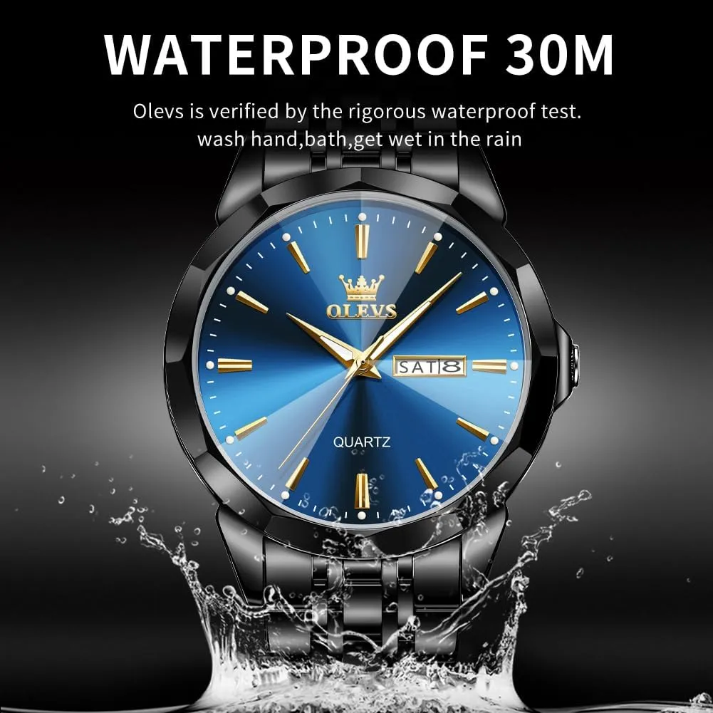 Men Diamond Business Dress Analog Quartz Stainless whereby Steel Waterproof Luminous Date Two Tone Luxury Casual Wrist Watch OLEVS Watch for 