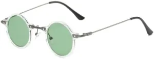 Men Hip Hop Sunglasses Women Clear Ocean Lens lecture Shades UV400 Female Glasses Frame Retro Steampunk Small Round 