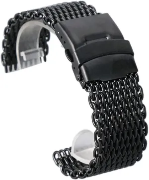Men Quartz Watches Bracelet High Quarlity (Size : 18mm) essence counsel elongate frugal Watch Strap 18mm 20mm 22mm 24mm Black Stainless Steel Mesh Wrist Watch Band Fashion 