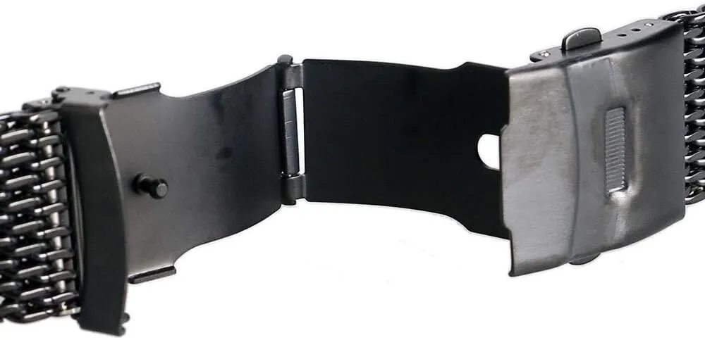 Men Quartz Watches Bracelet High Quarlity (Size : 18mm) essence counsel elongate frugal Watch Strap 18mm 20mm 22mm 24mm Black Stainless Steel Mesh Wrist Watch Band Fashion 