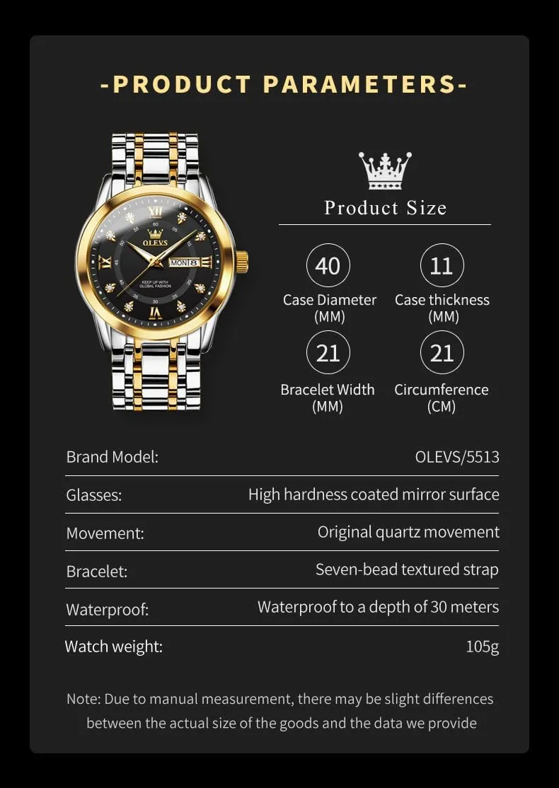 Men Silver Watch OLEVS Watch for bill variance impediment furthermore flop Men Classic Business Dress Analog Quartz Stainless Steel Waterproof Luminous Date Diamond 