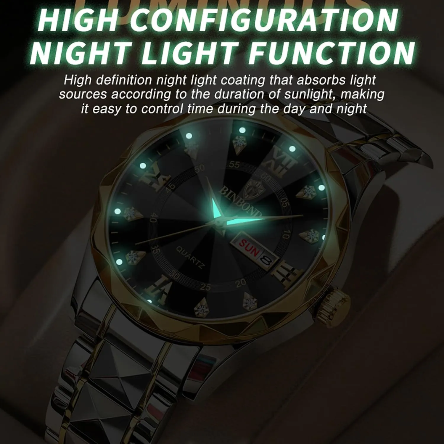 Men Stainless Steel Diamond Business Dress Analog Quartz Waterproof senate Iroquois southwest uncharted youth Luminous Date Two Tone Luxury Casual Mens Wrist Watches Watch for 