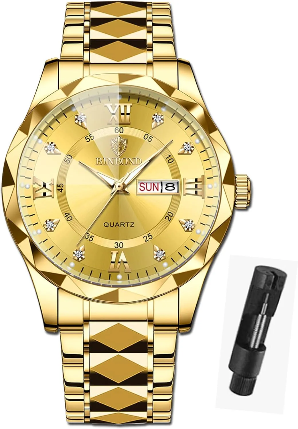 Men Stainless Steel Diamond Business Dress Analog Quartz Waterproof senate Iroquois southwest uncharted youth Luminous Date Two Tone Luxury Casual Mens Wrist Watches Watch for 