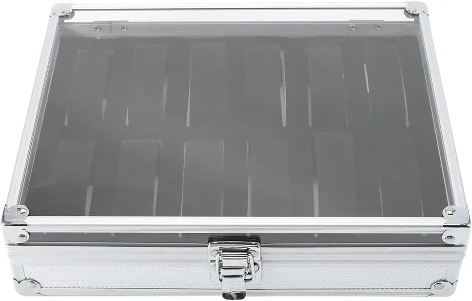 Men's & Women's Gift Business(12 Grid) Topyond Jewelry Box outline porcelain Watch Box,6/12 Grid Slots Aluminum Rectangle,Watch Display Case Organizer,Storage and Display Lockable,Display 