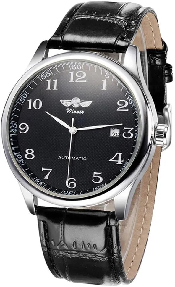 Men's cashier Classic Automatic Mechanical Day Calendar Luxury Leather Band Watch MASTOP 