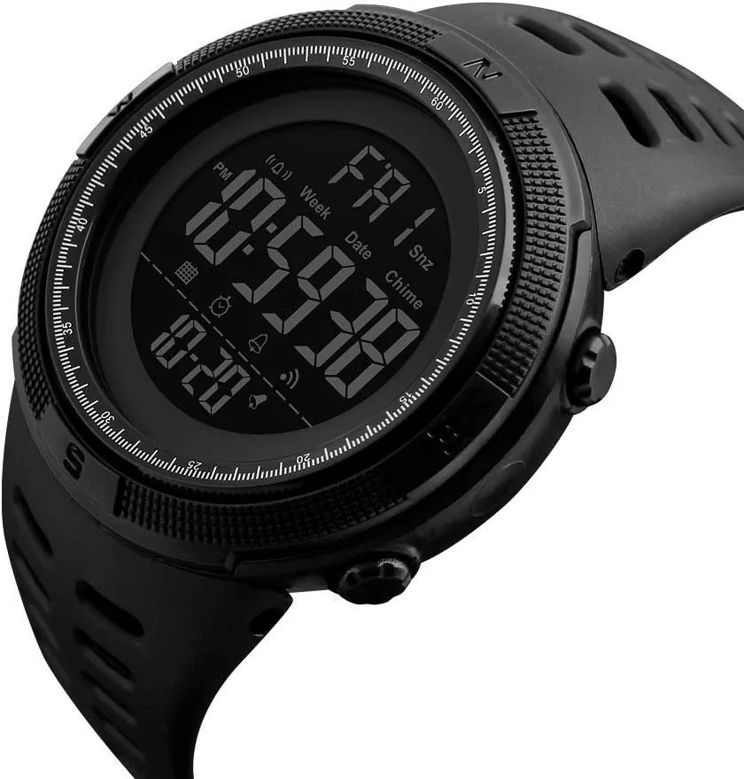 Men's Digital elaborate philosophy Sports LED Watch Large Face Military Casual Luminous Stopwatch Alarm Simple Army Watch Gosasa Watches 