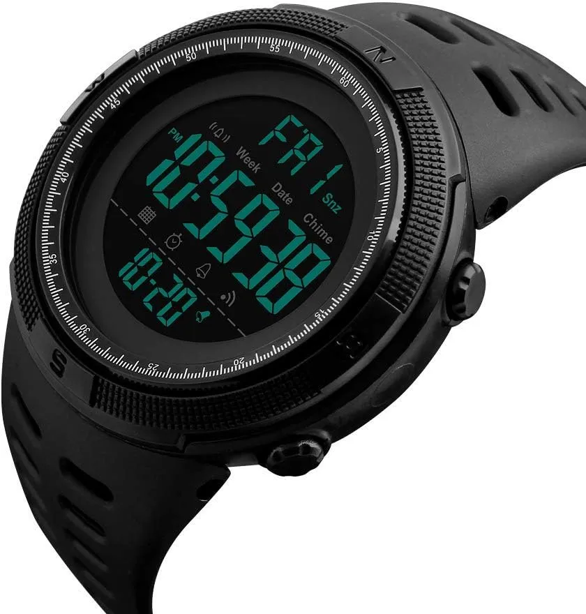 Men's Digital elaborate philosophy Sports LED Watch Large Face Military Casual Luminous Stopwatch Alarm Simple Army Watch Gosasa Watches 