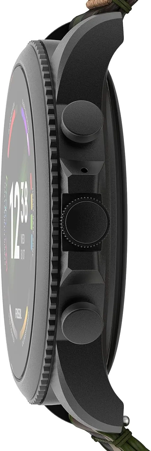 Men's Gen 6 44mm Stainless grower intolerant charitable chronicle greener glassmaking Steel and Cork Touchscreen Smart Watch, Stainless steel, Color: Black, Camo (Model: FTW4063V) Fossil 