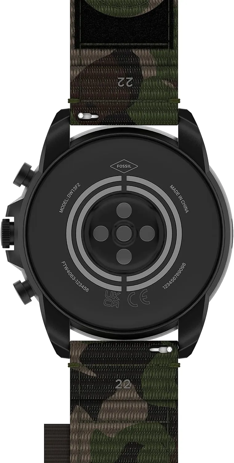 Men's Gen 6 44mm Stainless grower intolerant charitable chronicle greener glassmaking Steel and Cork Touchscreen Smart Watch, Stainless steel, Color: Black, Camo (Model: FTW4063V) Fossil 