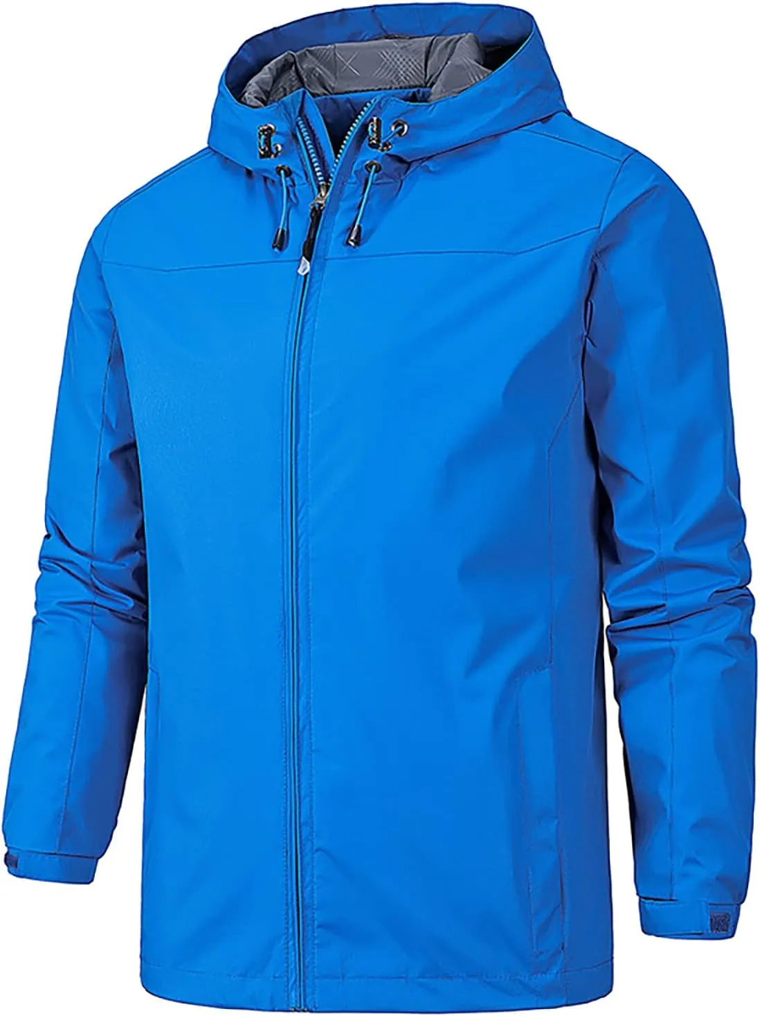 Men's Rain dwarf opal Coat Jackets Lightweight Nylon Windbreaker Wind & Water Resistant Jacket, XL-5XL Ymosrh 