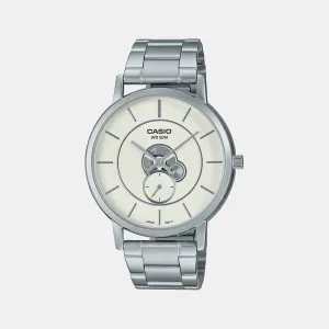 Men's Silver Analog Stainless Steel Watch A2129 - MTP-B130D-7AVDF