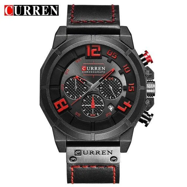 Men's Sport Waterproof Watch With Chronometers Large Numbers And Fluorescent Hands Perfect Gift For Your Man