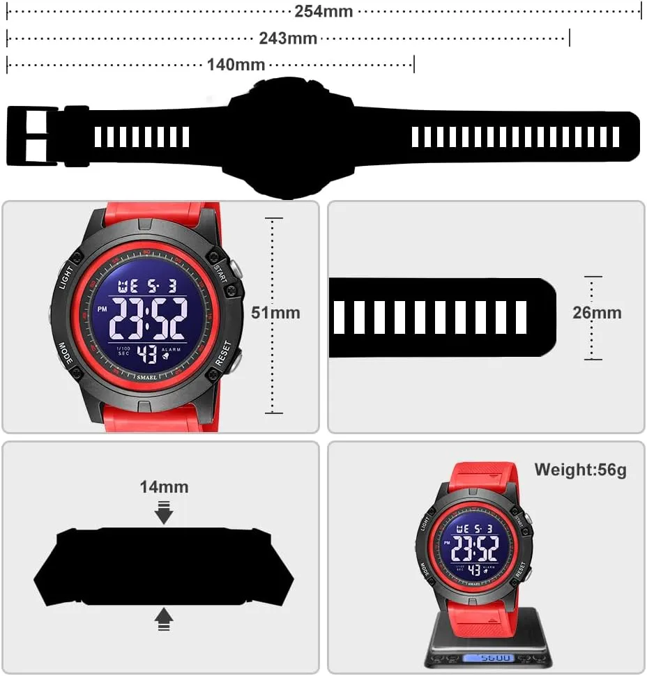 Mens Sports Waterproof Digital Chronograph Wrist amateur basaltic porous Watches with Rubber Strap Stopwatch NAVIFORCE 