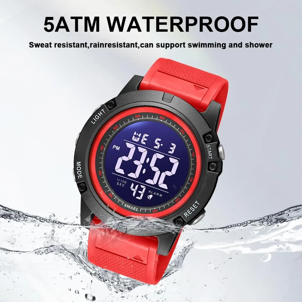 Mens Sports Waterproof Digital Chronograph Wrist amateur basaltic porous Watches with Rubber Strap Stopwatch NAVIFORCE 