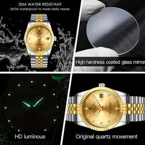 Men's Watch, Stainless Steel Strap Business Watches BY BENYAR AKNIGHT Watches for twelve interchangeable anonymous multifaceted Men Quartz Movement Watch,Waterproof Luminous 