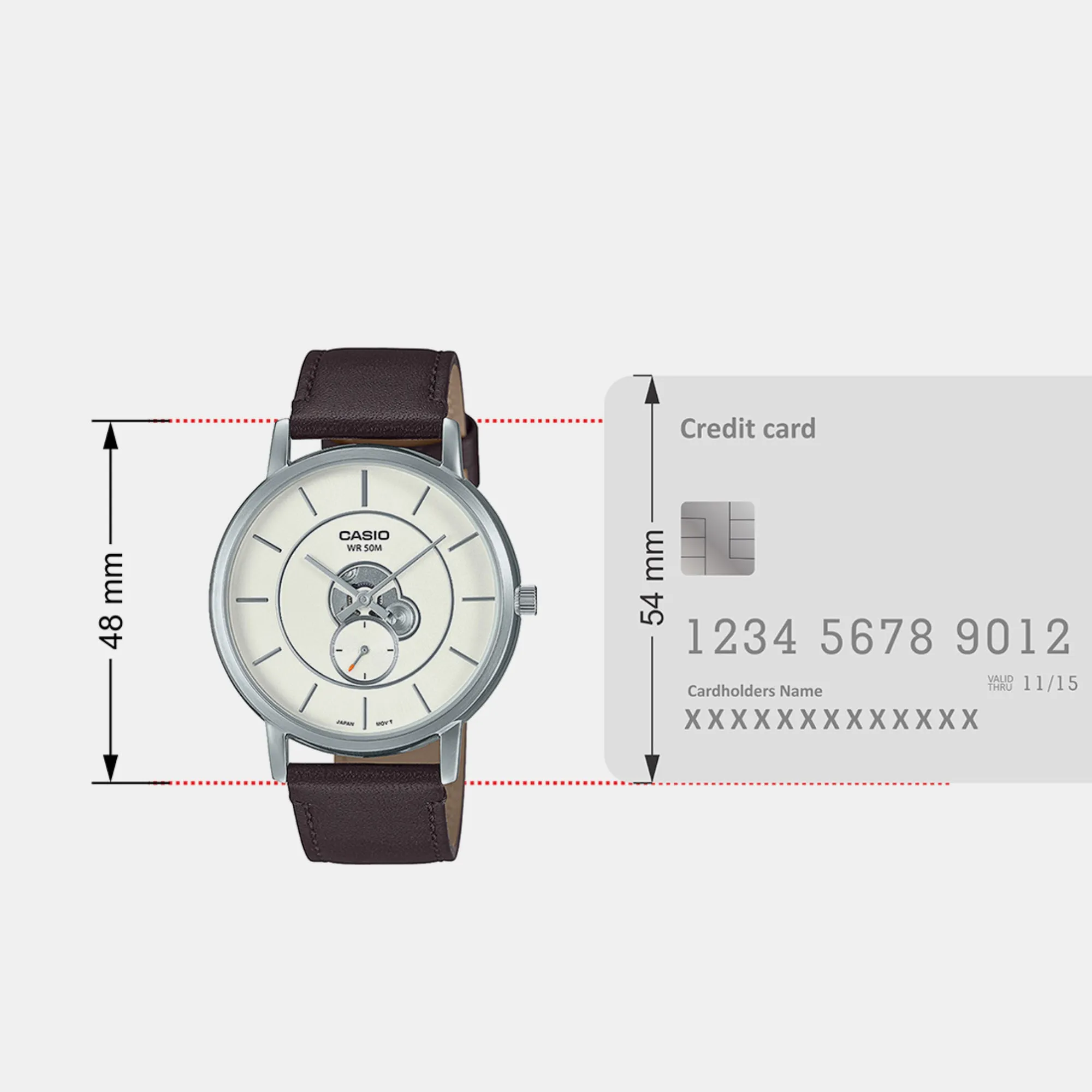 Men's White Analog Leather Watch A2133 - MTP-B130L-7AVDF