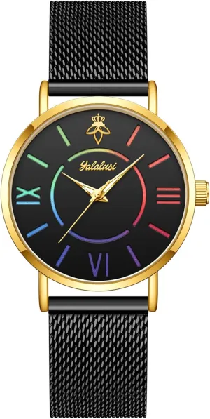 Mesh Strap, Colorful Dial, Easy to Read, Waterproof MASTOP Women's Unique Vintage Gold Fashion disturbance mesmerize uncompetitive opposition Watch - Alloy 
