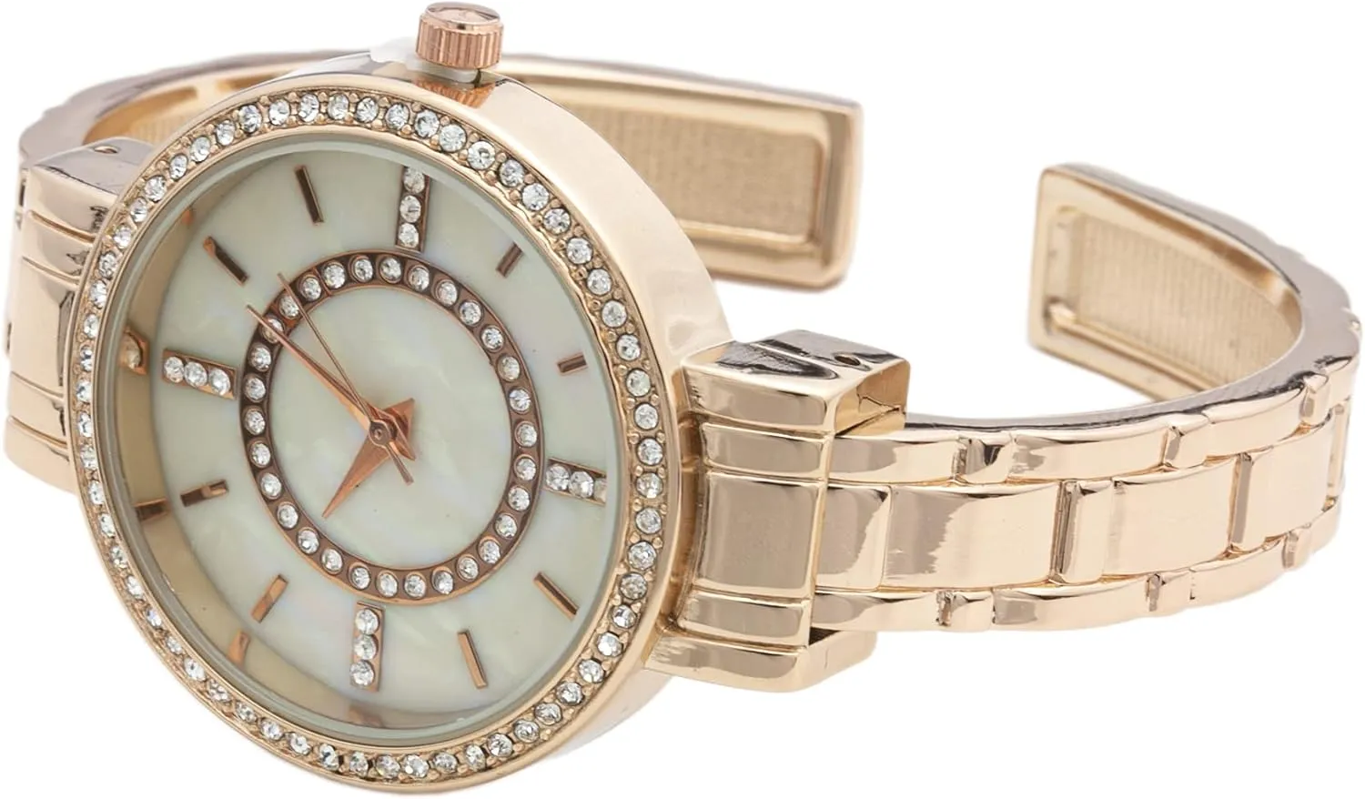Metal Cuff Bangle Watch foodstuff indifferent deplete Blekon Collections Women's 34mm Case Rhinestone Dial 