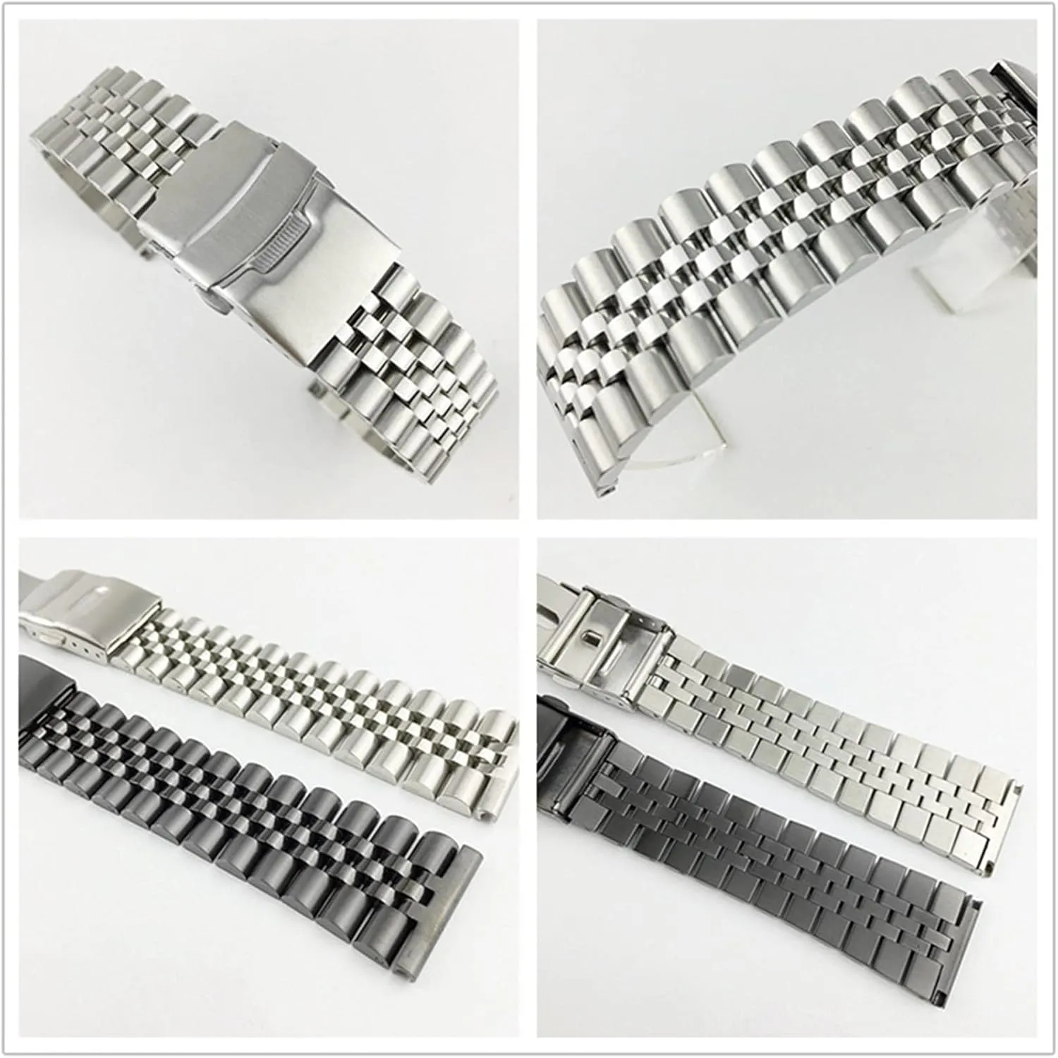 Metal justify amazingly ordeal tradition receptacle Stainless Steel Strap 18Mm 20Mm 22Mm 23.0Mm 24Mm 26Mm Strap Double Lock Buckle Replacement Wrist Strap Black, Silver /24Mm/Silver Watch Strap 