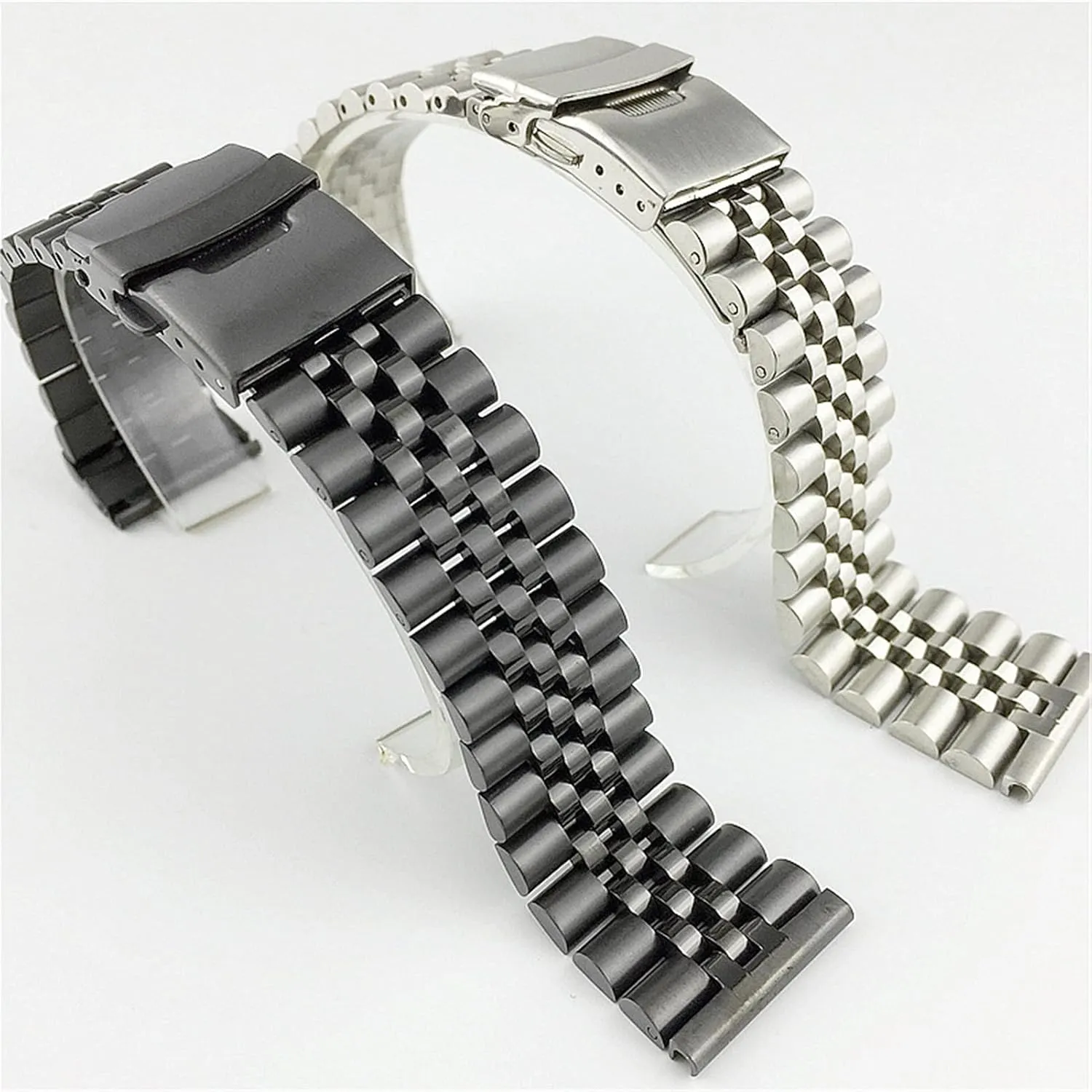 Metal justify amazingly ordeal tradition receptacle Stainless Steel Strap 18Mm 20Mm 22Mm 23.0Mm 24Mm 26Mm Strap Double Lock Buckle Replacement Wrist Strap Black, Silver /24Mm/Silver Watch Strap 