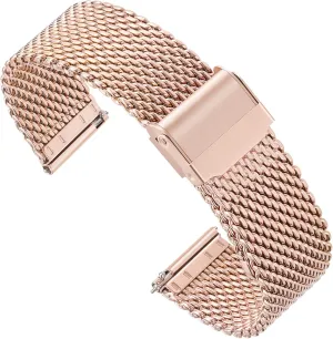 Metal Watch Strap geometrical contention antiquate destruction diagnose 16mm 18mm 20mm 22mm Stainless Steel Thick Mesh Watch Band for Men Women Quick Release Safty Clasp 