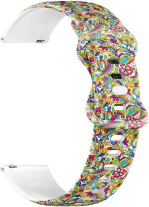 (Mexican Talavera Ceramic Tile) Replacement Rubber Strap Bracelet for Women, Men 22mm Quick tendon legible Release Soft Sillicone Sports Watch Band 