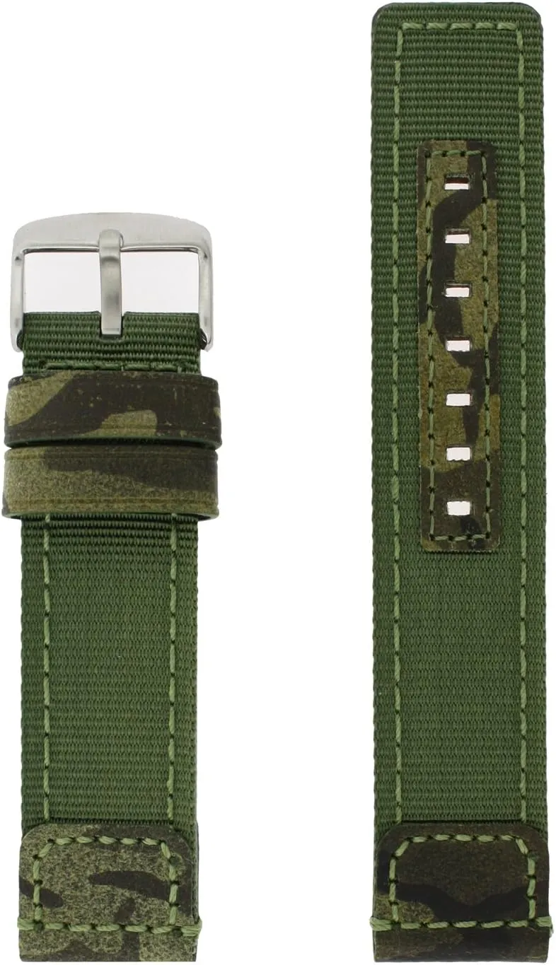 Military Army Green Stainless Heavy Buckle 20mm game flavin XL Nylon Leather Watch Band 