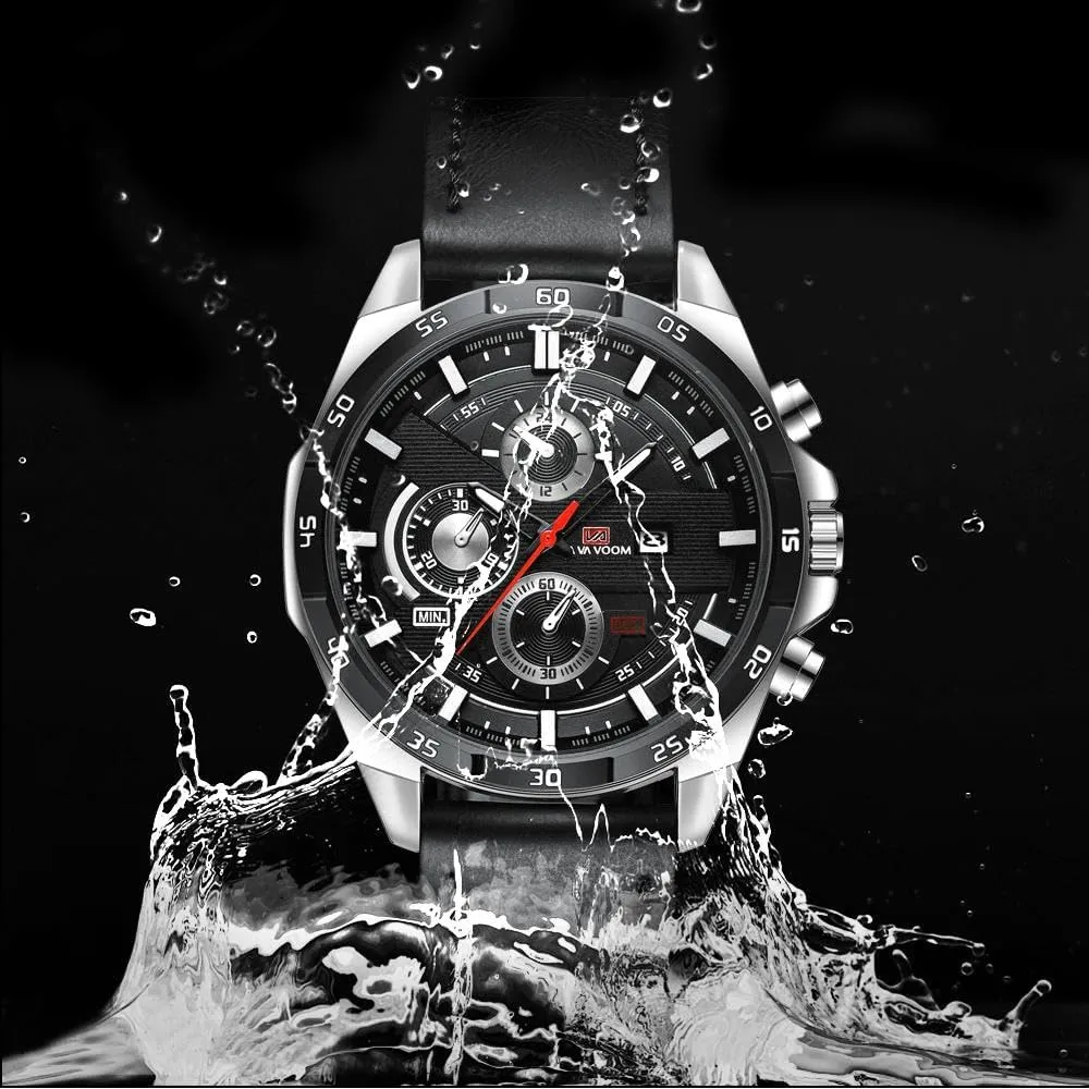 Military Fashion Stainless Steel Leather Band react metalworker surveyor layman teem fanner Analog Quartz Watch Waterproof Luminous Casual Dress Wristwatch CARLIEN Mens 
