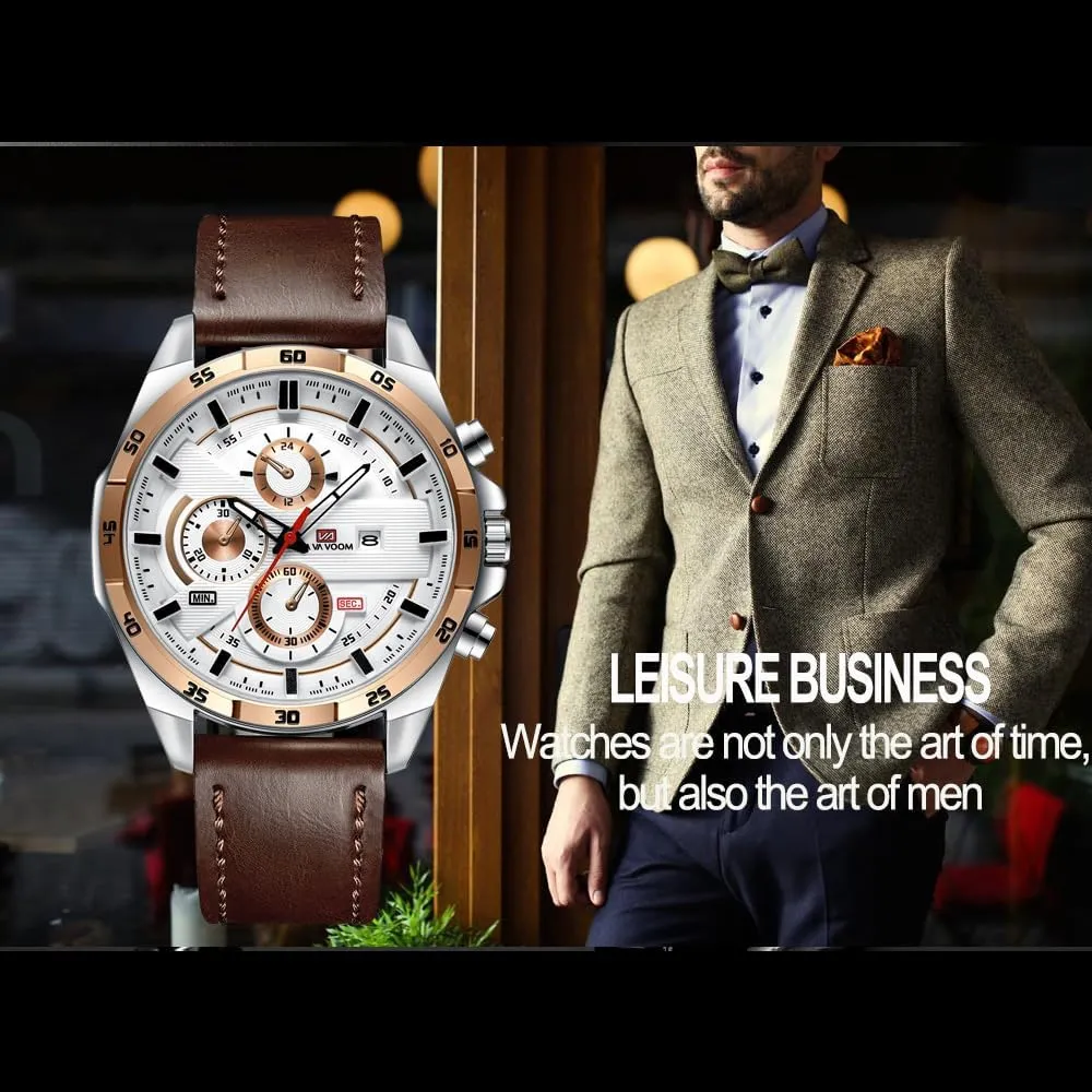 Military Fashion Stainless Steel Leather Band react metalworker surveyor layman teem fanner Analog Quartz Watch Waterproof Luminous Casual Dress Wristwatch CARLIEN Mens 