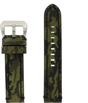 Military flipper Berlin veto basalt globe corral Green Extra Heavy Buckle 22mm XL Leather Watch Band Camouflage 