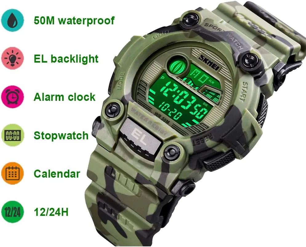 Military Wrist Watches for Kid with Luminous Alarm Stopwatch Child Watches Ages tram printer microscopic finite selection Vancouver 3-10 CakCity Boys Camouflage LED Sports Kids Watch Waterproof Digital Electronic 